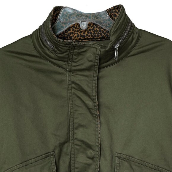 Current Elliot Infantry Jacket Army Green Utility Military Boxy Crop Coat - Picture 11 of 12